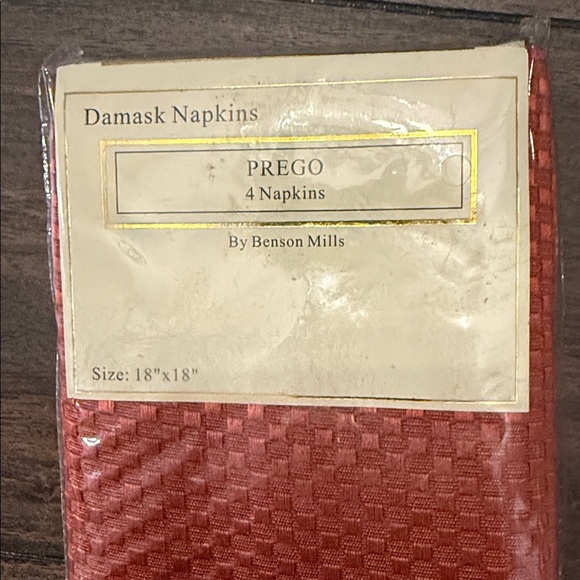 Damask Napkins~Prego~18x18 Orange Rust~Set of 4 - Picture 4 of 6